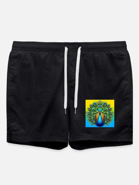 peacock - Swim Trunks - black