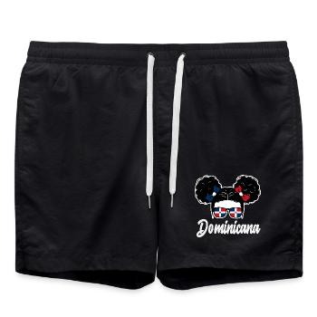 Dominikanische Republik Flagge Dom Rep Stolz - Badeshorts - Schwarz - Vorne - AI Model Male 185 light (185cm)
