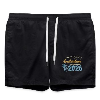 Amsterdam 2026 - Swim Trunks - black - Front - AI Model Male 185 light (185cm)