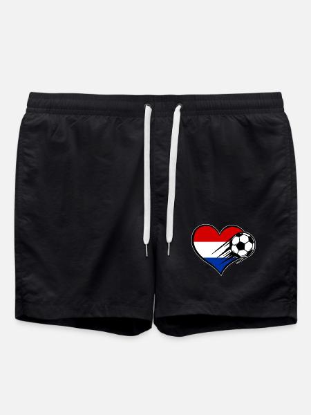 Holland Flag Fussball_mit_Herz - Swim Trunks - black
