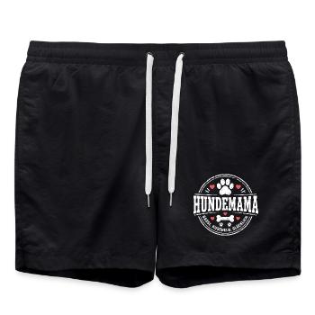 Hundemama Gassi Kuscheln Glücklich Shirt - Badeshorts - Schwarz - Vorne - AI Model Male 185 light (185cm)