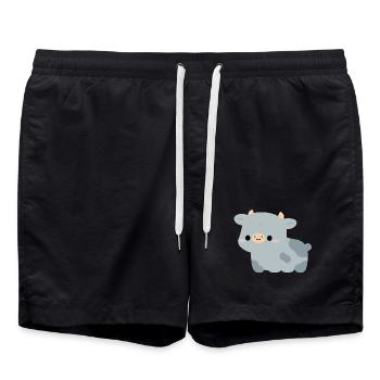 Belgische Blaue Kuh - Badeshorts - Schwarz - Vorne - AI Model Male 185 light (185cm)