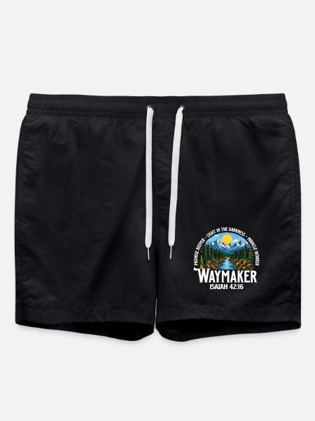 Waymaker Isaiah 42:16 Promise Keeper - Swim Trunks - black