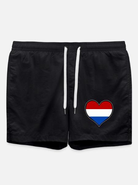 Holland Heart Flag - Swim Trunks - black