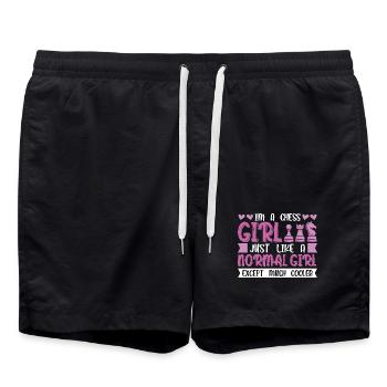 Échiquier des joueurs d’échecs - Short de bain - noir - Devant - AI Model Male 185 light (185cm)