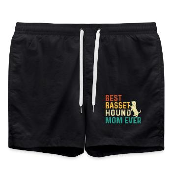 Best Basset Hound Mom Ever - Dog Mom Lover - Swim Trunks - black - Front - AI Model Male 185 light (185cm)