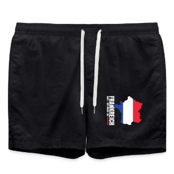 Frankreich Auswandern - Badeshorts - Schwarz - Vorne - AI Model Male 185 light (185cm)