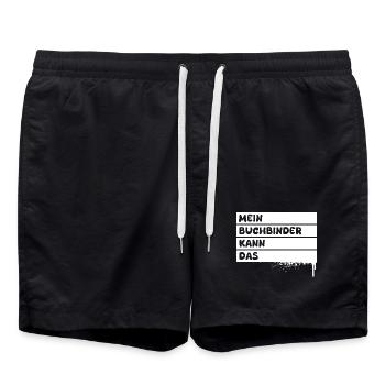 Geschenk für Buchbinder - Badeshorts - Schwarz - Vorne - AI Model Male 185 light (185cm)