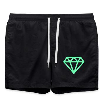 Géométrie du diamant néon - Short de bain - noir - Devant - AI Model Male 185 light (185cm)