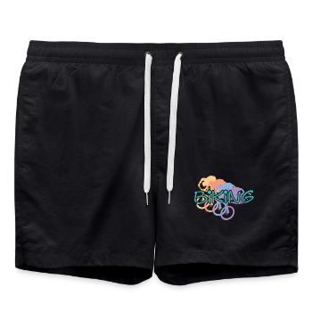 Biking Graffiti Farbexplosion - Badeshorts - Schwarz - Vorne - AI Model Male 185 light (185cm)