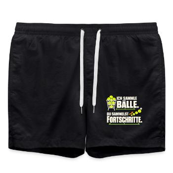 Tennistrainer Tennis Coach Tennislehrer Geschenk - Badeshorts - Schwarz - Vorne - AI Model Male 185 light (185cm)