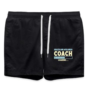 Fitness Motivation Bodybuilder Health Coach Gym - Swim Trunks - black - Front - AI Model Male 185 light (185cm)