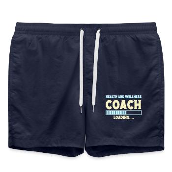 Fitness Motivation Musculation Coach de santé Gym - Short de bain - bleu marine - Devant - AI Model Male 185 light (185cm)
