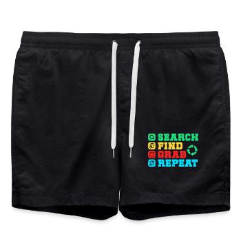 Thrift Shopper Search Find Grab Thrift Store - Badeshorts - Schwarz - Vorne - AI Model Male 185 light (185cm)