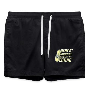 Courir bien en courant Mieux manger Marathon - Short de bain - noir - Devant - AI Model Male 185 light (185cm)