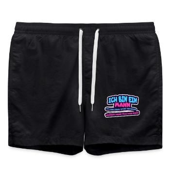 I'm a man, I can forget things - - Swim Trunks - black - Front - AI Model Male 185 light (185cm)