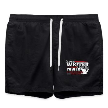 I Am A Writer - Swim Trunks - black - Front - AI Model Male 185 light (185cm)