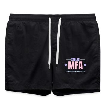 MFA Fier assistant médical - Short de bain - noir - Devant - AI Model Male 185 light (185cm)