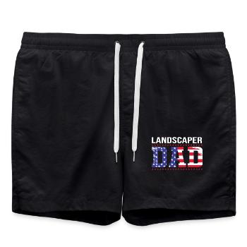Landschaftsgärtner Gärtner Gärtnerei Garten - Badeshorts - Schwarz - Vorne - AI Model Male 185 light (185cm)