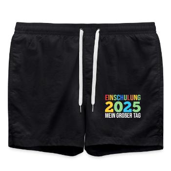 Kita Abschied Erste Klasse Einschulung 2025 - Badeshorts - Schwarz - Vorne - AI Model Male 185 light (185cm)