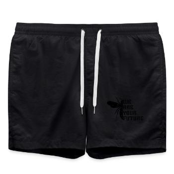 Abeilles Nous sommes l'avenir - Short de bain - noir - Devant - AI Model Male 185 light (185cm)