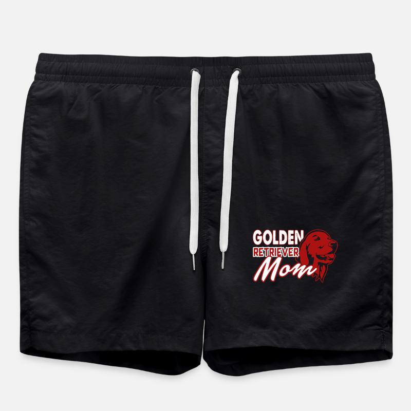 Golden Retriever Mom - Swim Trunks - black