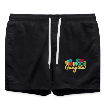 Bingo Game Gangsta Bingo - Swim Trunks - black - Front - AI Model Male 185 light (185cm)