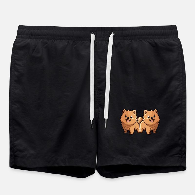 Chow Chow Dog Comic - Swim Trunks - black