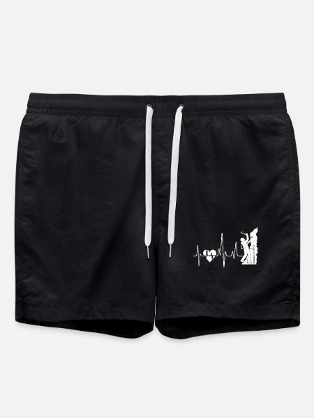 Rock Climbing Heartbeat - Swim Trunks - black