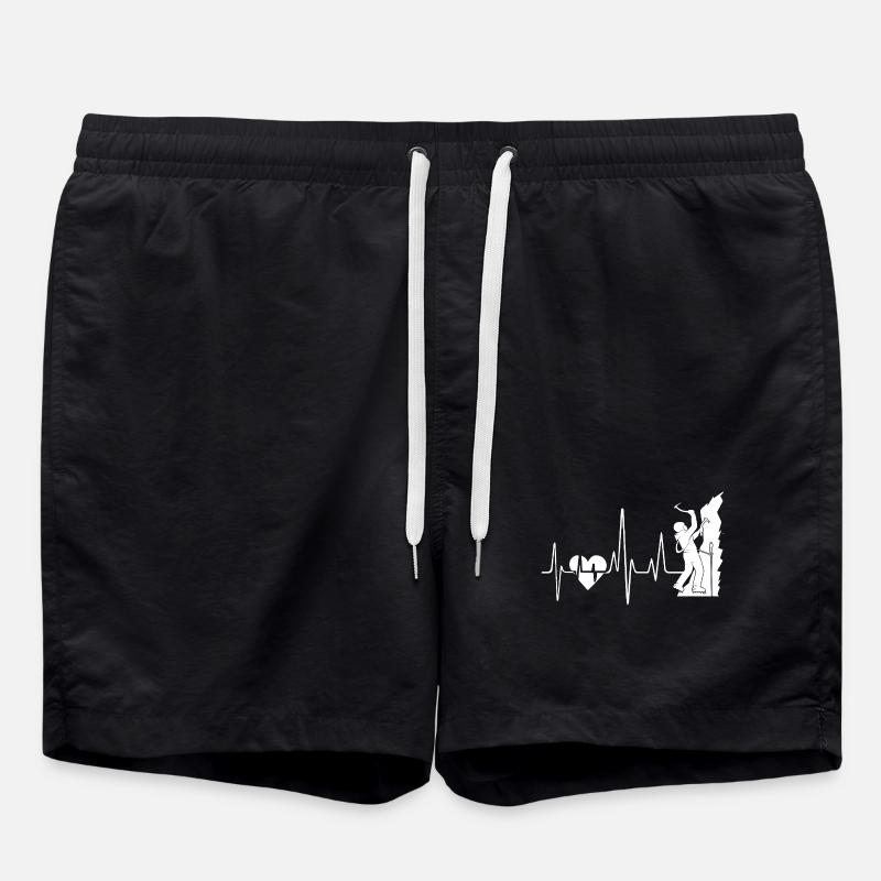 Rock Climbing Heartbeat - Swim Trunks - black