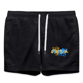 Ukraine Graffiti - Badeshorts - Schwarz - Vorne - AI Model Male 185 light (185cm)