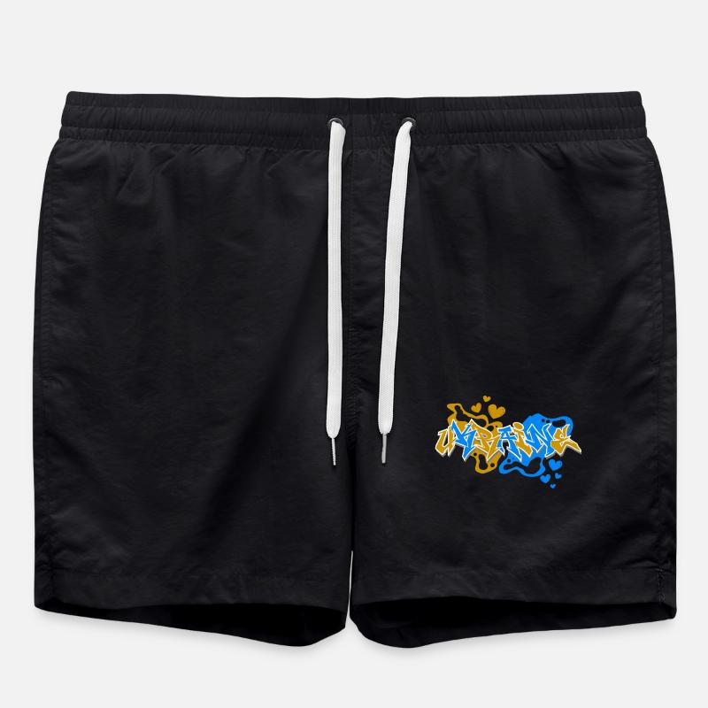 Ukraine Graffiti - Badeshorts - Schwarz