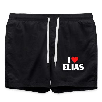 J’aime Elias Red Heart Love Fan Gift - Short de bain - noir - Devant - AI Model Male 185 light (185cm)