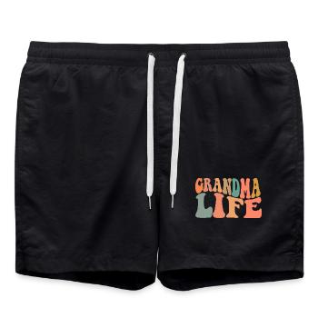 Grandma Life - Swim Trunks - black - Front - AI Model Male 185 light (185cm)
