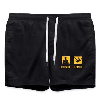 Capoeira - Short de bain - noir - Devant - AI Model Male 185 light (185cm)