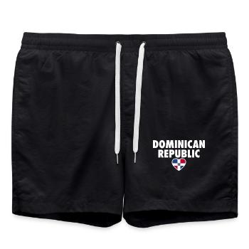 Drapeau de la République dominicaine - Short de bain - noir - Devant - AI Model Male 185 light (185cm)