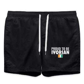 Fier d’être ivoirien Vintage Drapeau de la Côte d’Ivoire - Short de bain - noir - Devant - AI Model Male 185 light (185cm)
