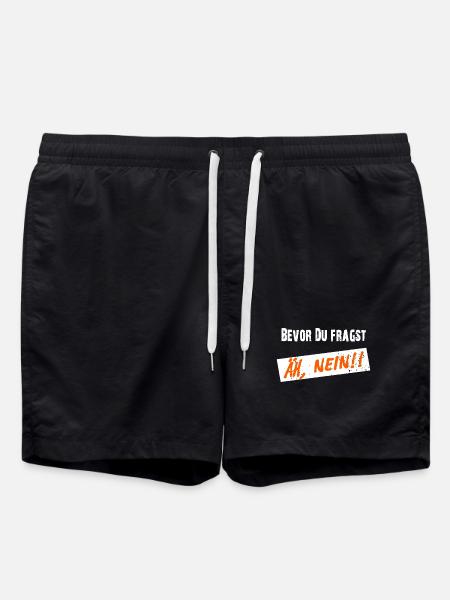 Before you ask, NO! - Clear saying - Swim Trunks - black
