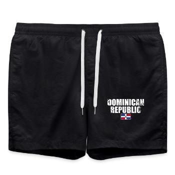 Dominican Republic Vintage Flag Dominican - Swim Trunks - black - Front - AI Model Male 185 light (185cm)