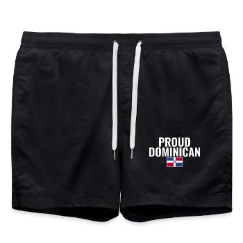 Proud Dominican Flag Dominican - Swim Trunks - black - Front - AI Model Male 185 light (185cm)