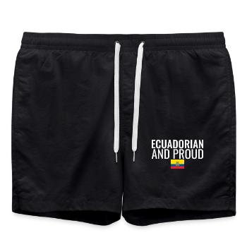 Drapeau équatorien et fier drapeau équatorien - Short de bain - noir - Devant - AI Model Male 185 light (185cm)
