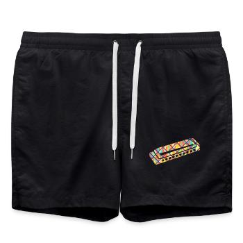 Harmonica Geometric - Swim Trunks - black - Front - AI Model Male 185 light (185cm)