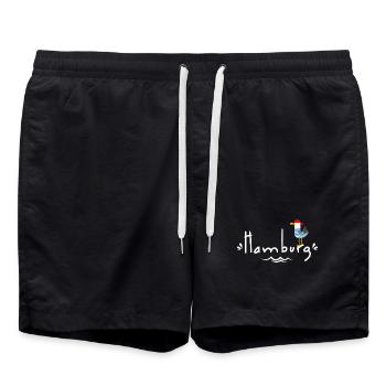 Hambourg Hambourg Mouette Côte de la mer du Nord Cool Pirate - Short de bain - noir - Devant - AI Model Male 185 light (185cm)