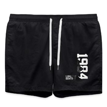 LIMITED EDITION 1984 42ND BIRTHDAY - Swim Trunks - black - Front - AI Model Male 185 light (185cm)