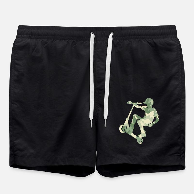 Camouflage Rider Scooter Teens - Swim Trunks - black
