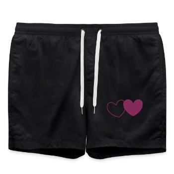Saint Valentin Coeur Violet - Short de bain - noir - Devant - AI Model Male 185 light (185cm)