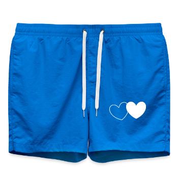 White Heart Valentines - Swim Trunks - cobalt blue - Front