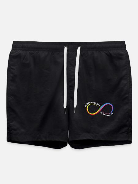 Autisme Hjerne Autistisk Aspergers neurodiversitet - Badeshorts - sort