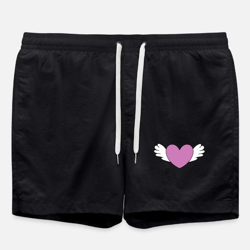 Valentine's Day Heart - Swim Trunks - black
