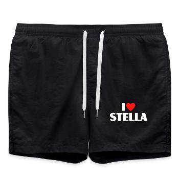 J’aime Stella Red Heart Love Fan Gift - Short de bain - noir - Devant - AI Model Male 185 light (185cm)